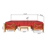 Brava Acacia Wood Outdoor Sectional Sofa by Christopher Knight Home