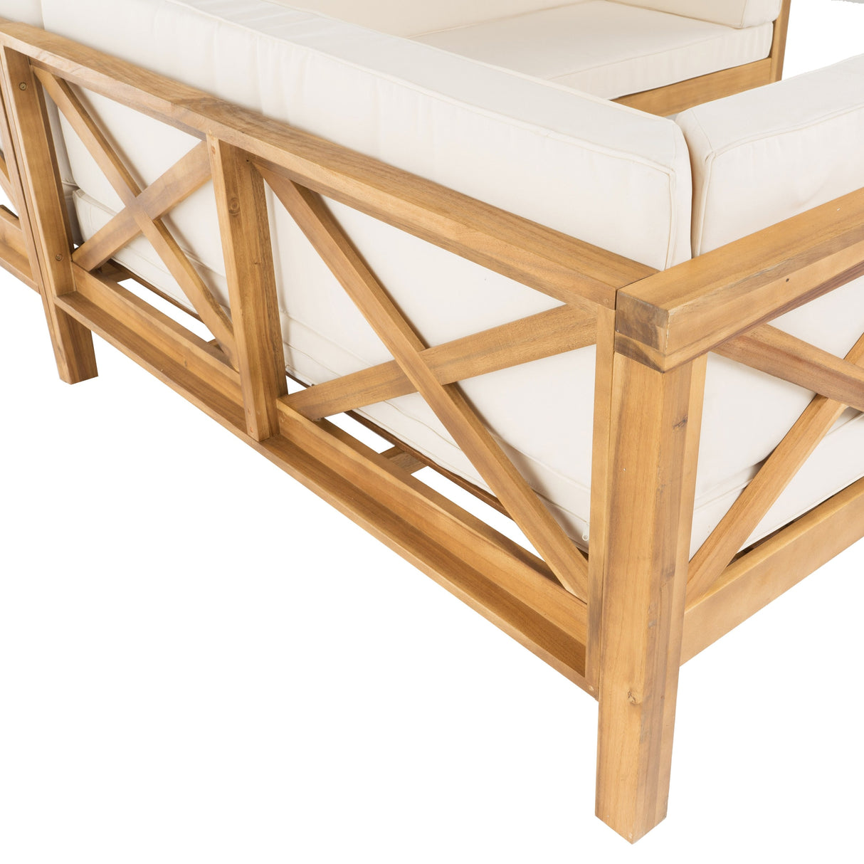 Brava Acacia Outdoor Sectional Chat Set by Christopher Knight Home - 88.50" L x 88.50" W x 26.50" H
