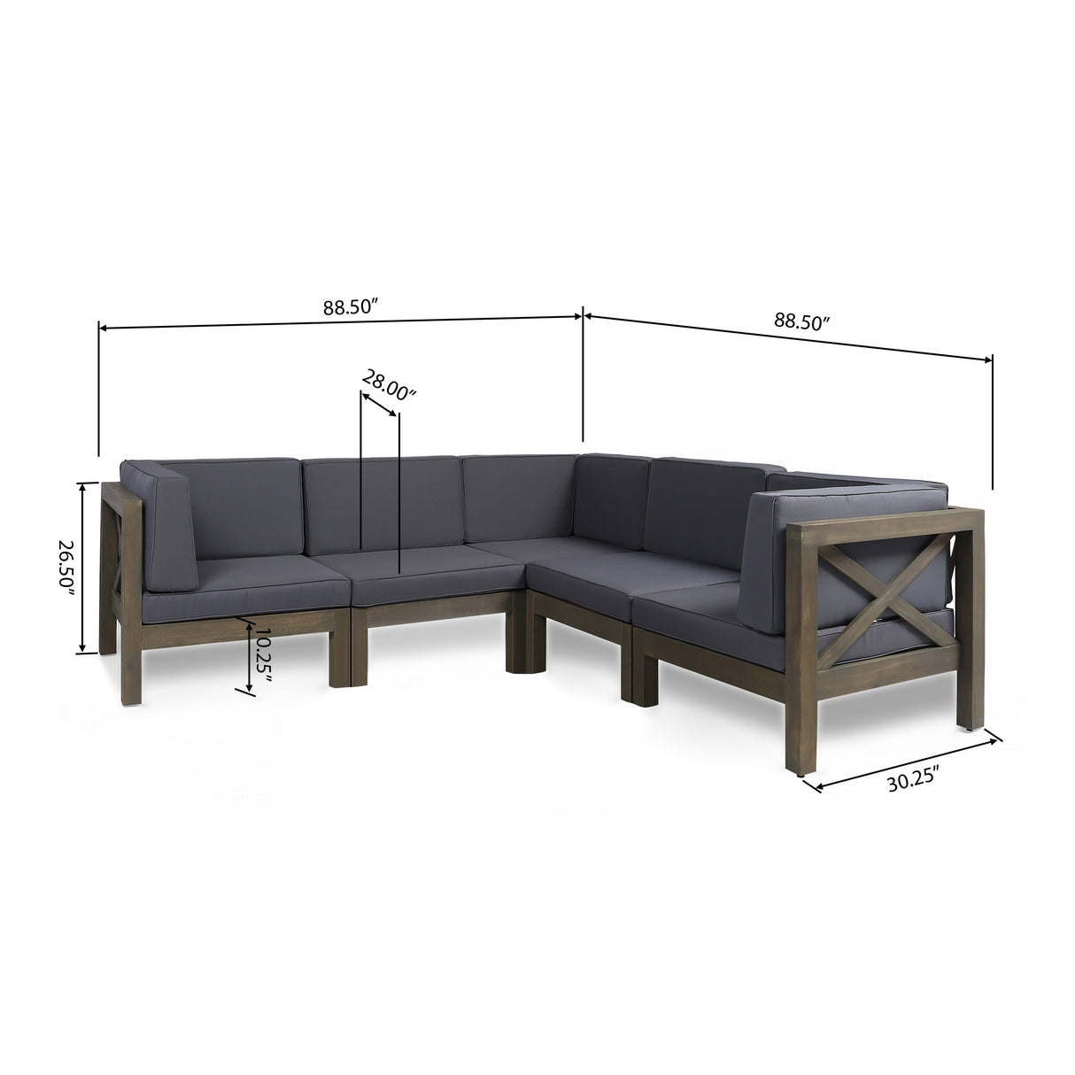 Brava Outdoor 5-Seat Acacia Wood Sofa Set by Christopher Knight Home