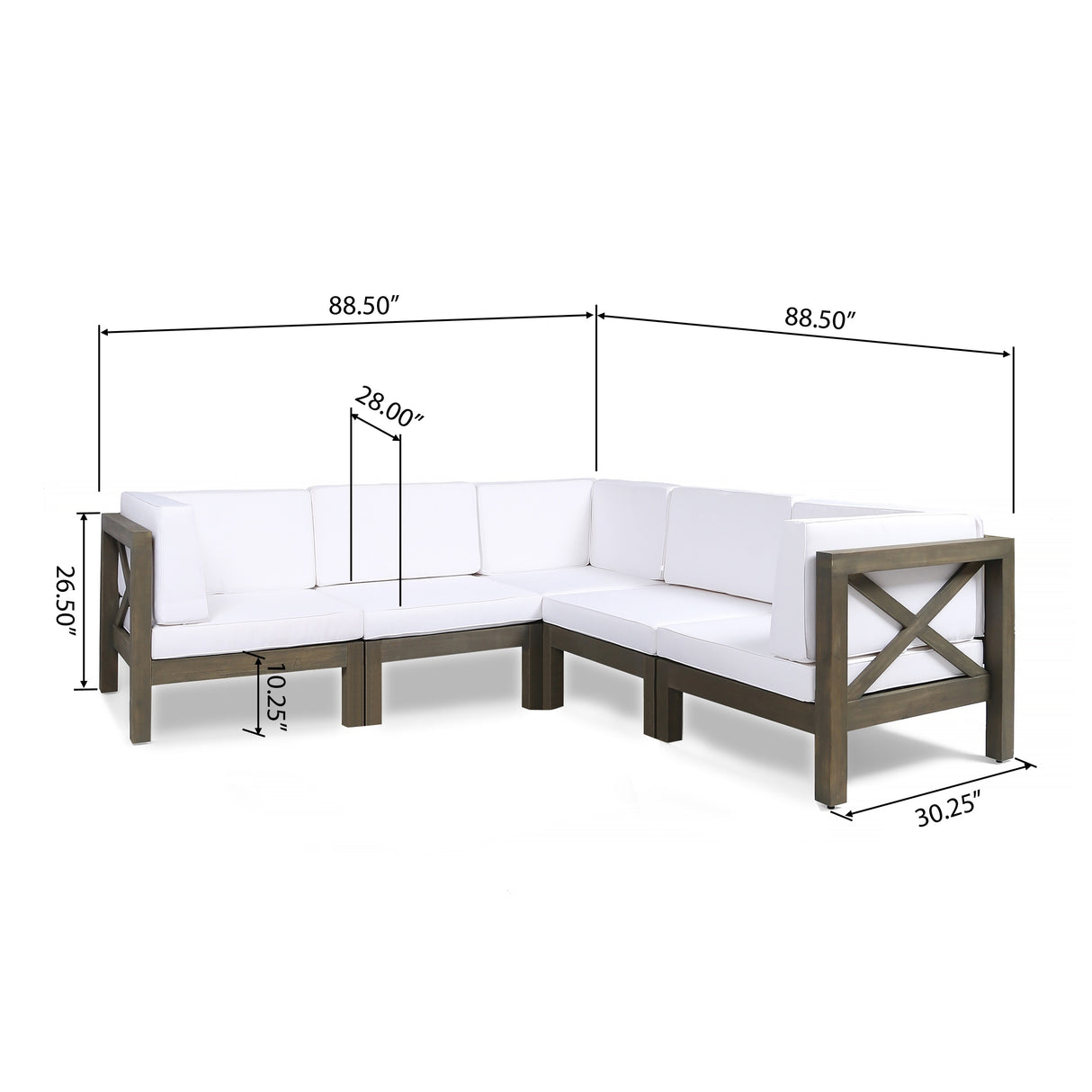 Brava Outdoor 5-Seat Acacia Wood Sofa Set by Christopher Knight Home