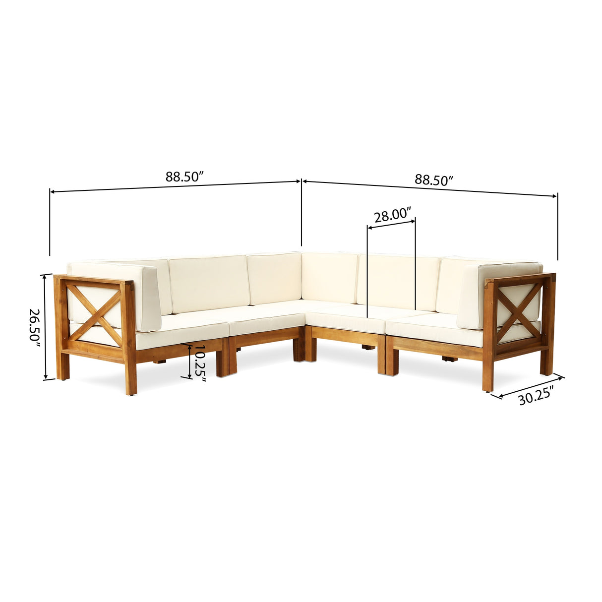 Brava Outdoor 5-Seat Acacia Wood Sofa Set by Christopher Knight Home