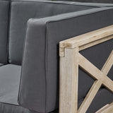 Brava Outdoor Acacia Wood 5 Seater Sectional Sofa Set with Coffee Table by Christopher Knight Home