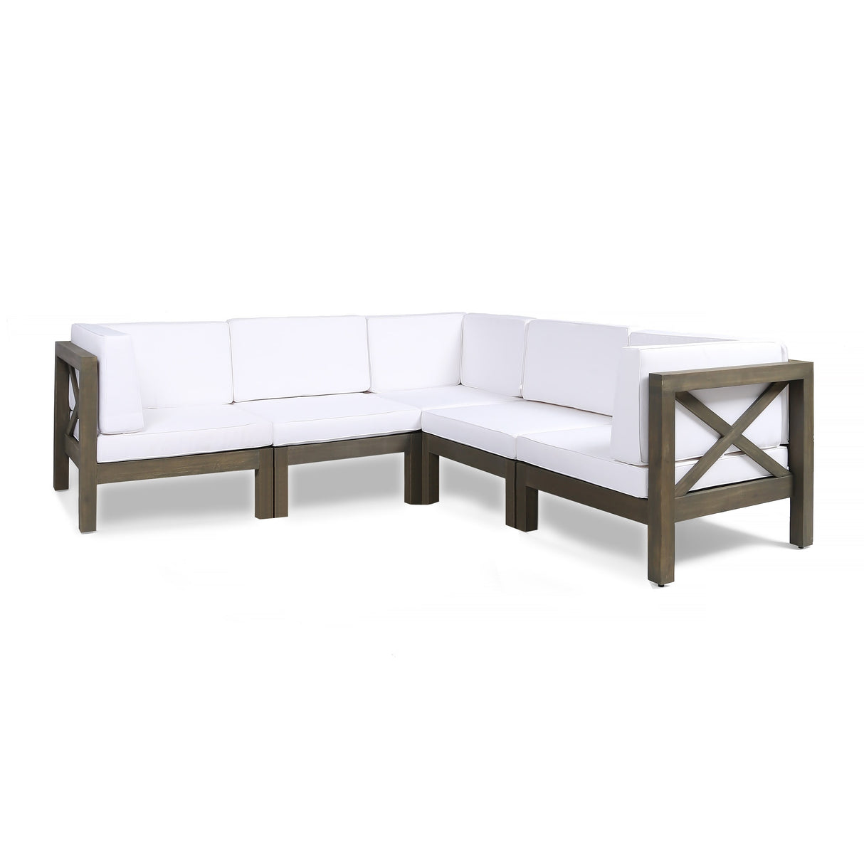 Brava Outdoor 5-Seat Acacia Wood Sofa Set by Christopher Knight Home