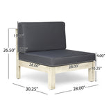 Brava Outdoor 7 Seater Acacia Wood Sectional Sofa Set by Christopher Knight Home