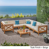 Brava Acacia Wood Outdoor Sectional Sofa by Christopher Knight Home