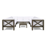 Brava Acacia Wood Outdoor Sectional Sofa by Christopher Knight Home