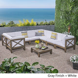 Brava Acacia Wood Outdoor Sectional Sofa by Christopher Knight Home