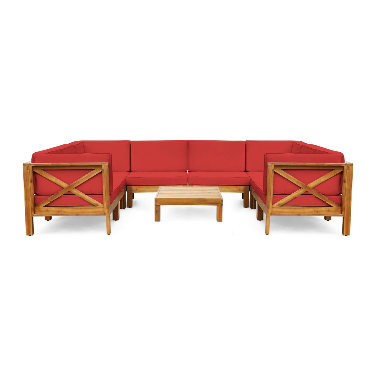 Brava Acacia Wood Outdoor Sectional Sofa by Christopher Knight Home