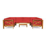 Brava Acacia Wood Outdoor Sectional Sofa by Christopher Knight Home