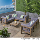 Brava 9-piece Acacia Wood Sectional Sofa Set by Christopher Knight Home