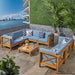 Brava 9-piece Acacia Wood Sectional Sofa Set by Christopher Knight Home