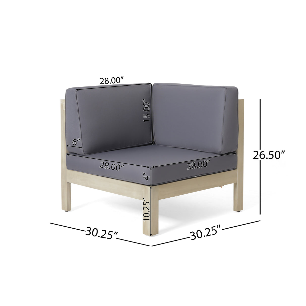 Brava Outdoor Acacia Wood 5 Seater Sectional Sofa Set with Coffee Table by Christopher Knight Home
