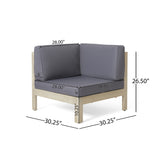 Brava Outdoor Acacia Wood 5 Seater Sectional Sofa Set with Coffee Table by Christopher Knight Home