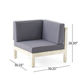 Brava Outdoor Acacia Wood 5 Seater Sectional Sofa Set with Coffee Table by Christopher Knight Home