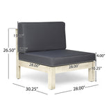 Brava Outdoor Acacia Wood 5 Seater Sectional Sofa Set with Coffee Table by Christopher Knight Home