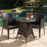 Brayden Outdoor 3-piece Wicker Bistro Set by Christopher Knight Home - N/A