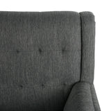 Braymer Mid-Century Modern Fabric Settee with Nailhead Trim by Christopher Knight Home