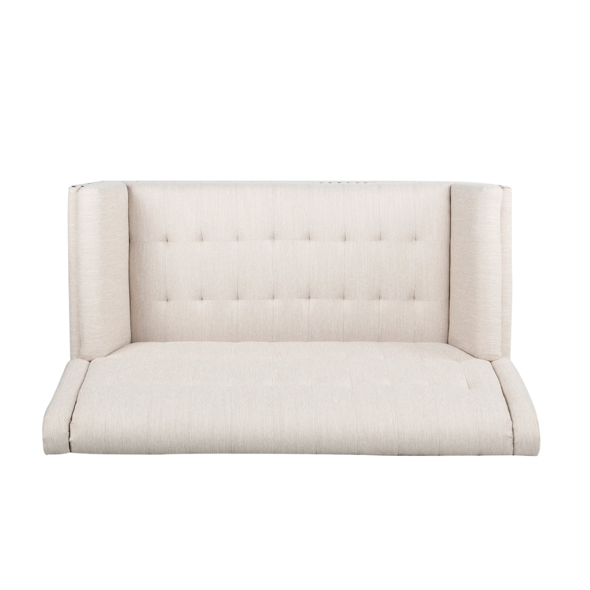 Braymer Mid-Century Modern Fabric Settee with Nailhead Trim by Christopher Knight Home