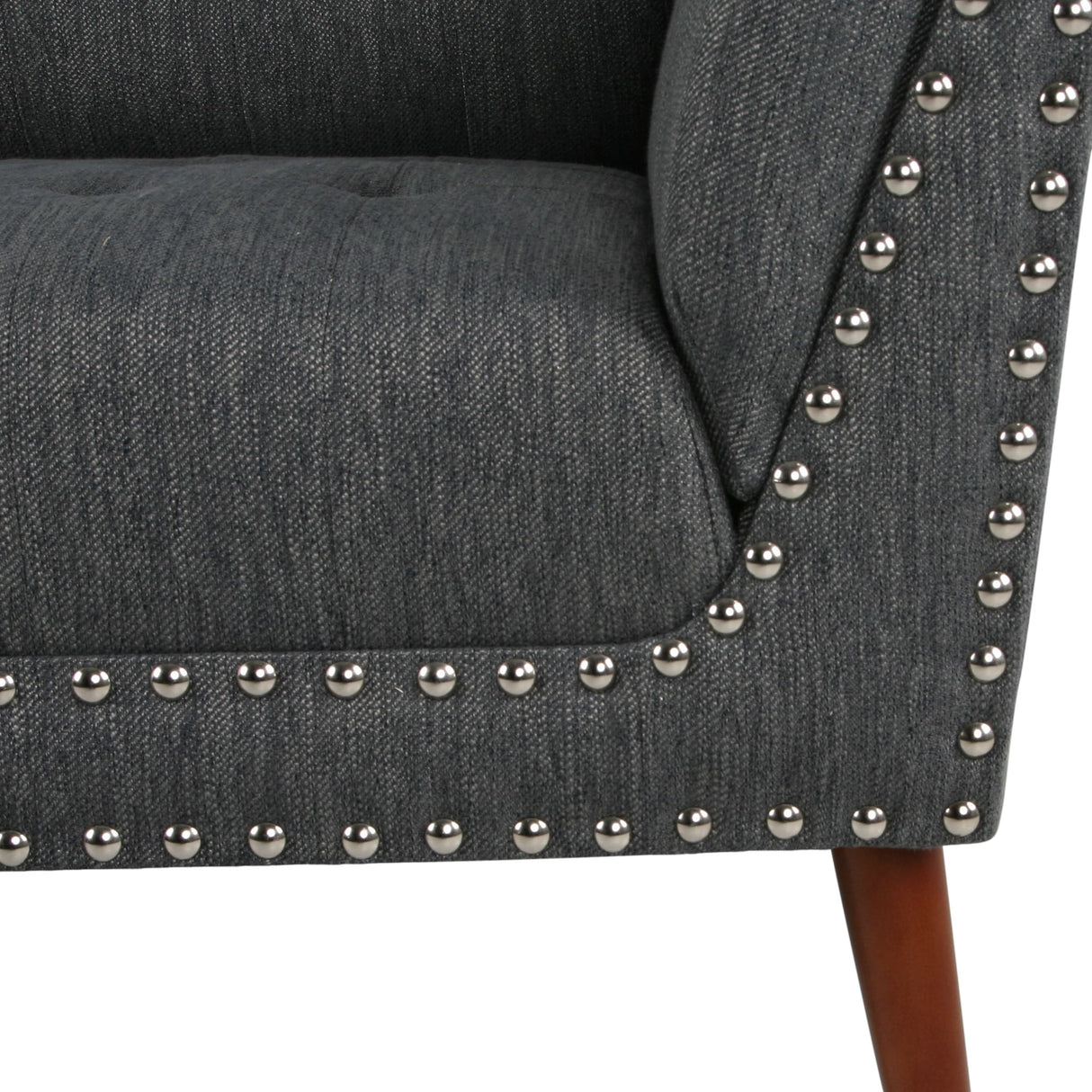 Braymer Mid-Century Modern Fabric Settee with Nailhead Trim by Christopher Knight Home