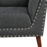 Braymer Mid-Century Modern Fabric Settee with Nailhead Trim by Christopher Knight Home