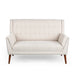 Braymer Mid-Century Modern Fabric Settee with Nailhead Trim by Christopher Knight Home