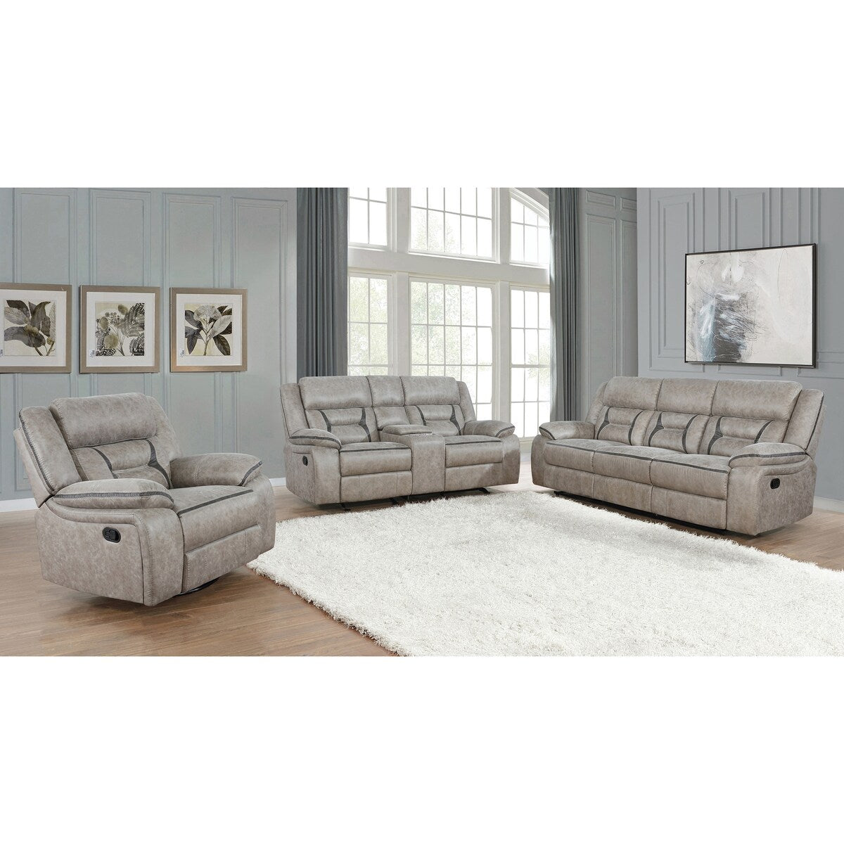 Brazelton Upholstered Glider Loveseat with Console