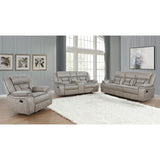 Brazelton Upholstered Glider Loveseat with Console