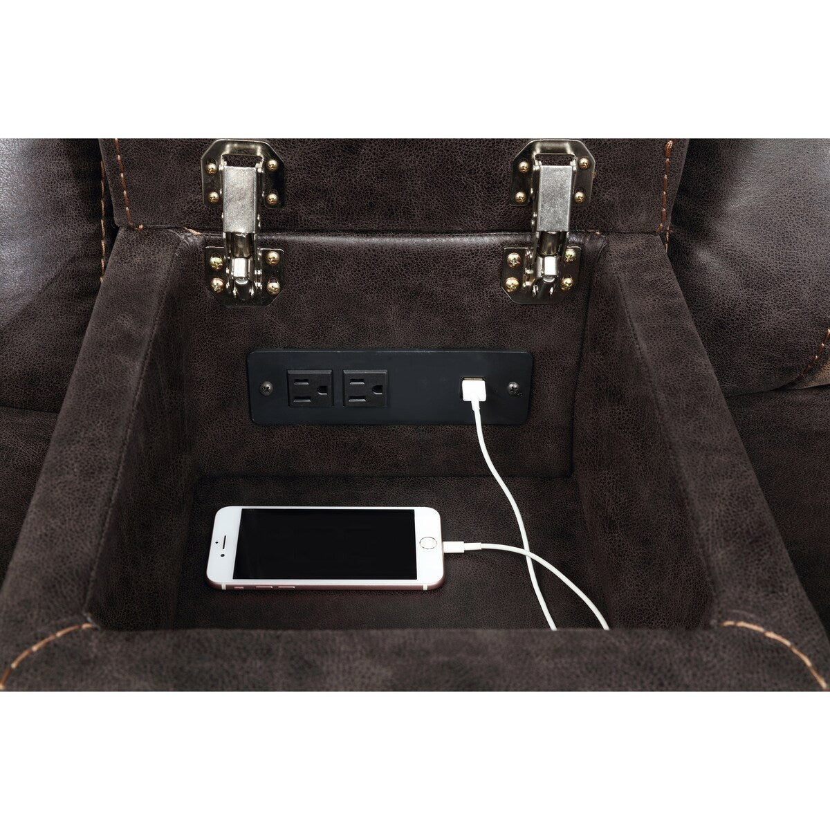 Brazelton Upholstered Glider Loveseat with Console