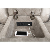 Brazelton Upholstered Glider Loveseat with Console