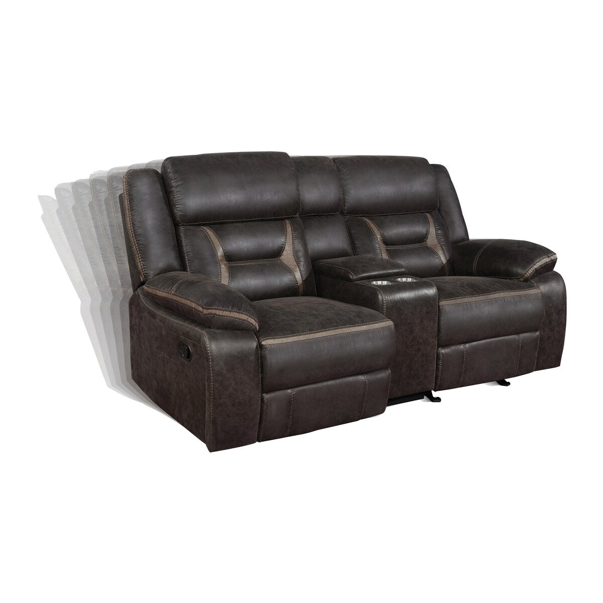 Brazelton Upholstered Glider Loveseat with Console