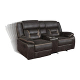 Brazelton Upholstered Glider Loveseat with Console