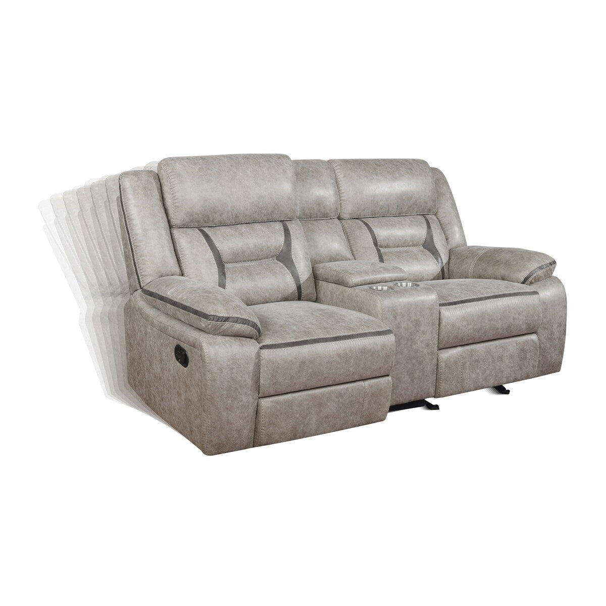 Brazelton Upholstered Glider Loveseat with Console