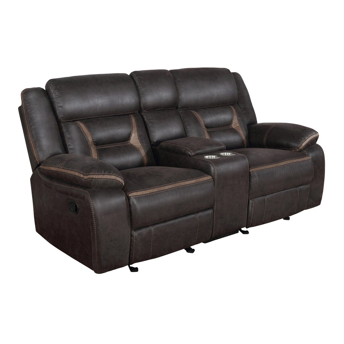 Brazelton Upholstered Glider Loveseat with Console