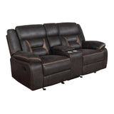 Brazelton Upholstered Glider Loveseat with Console