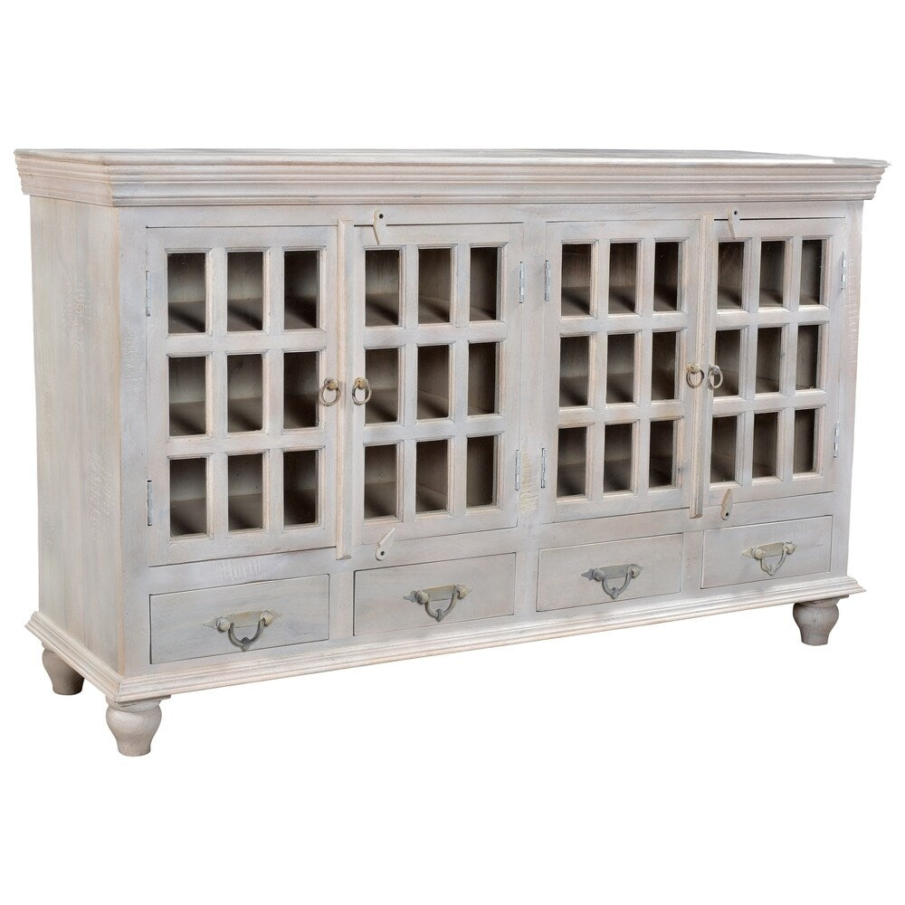 Brea Collection - 4 Drawer 4 Glass Door Sideboard
