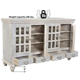 Brea Collection - 4 Drawer 4 Glass Door Sideboard