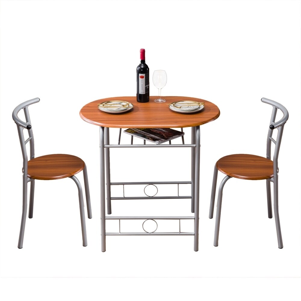 Breakfast Table Dining Table and Chair 3 Piece Set for Kitchen Living Dinning Room