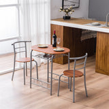 Breakfast Table Dining Table and Chair 3 Piece Set for Kitchen Living Dinning Room