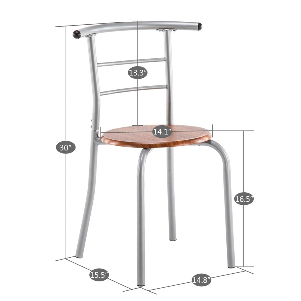 Breakfast Table Dining Table and Chair 3 Piece Set for Kitchen Living Dinning Room