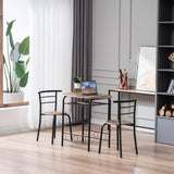 Breakfast Table Dining Table and Chair 3 Piece Set for Kitchen Living Dinning Room