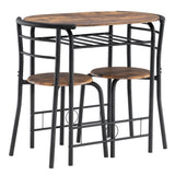 Breakfast Table Dining Table and Chair 3 Piece Set for Kitchen Living Dinning Room