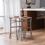 Breakfast Table Dining Table and Chair 3 Piece Set for Kitchen Living Dinning Room