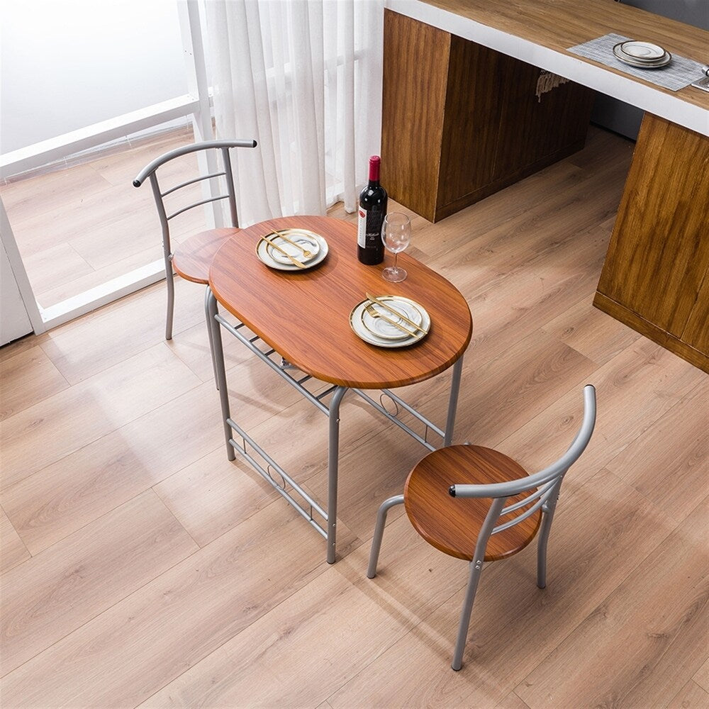 Breakfast Table Dining Table and Chair 3 Piece Set for Kitchen Living Dinning Room