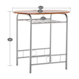 Breakfast Table Dining Table and Chair 3 Piece Set for Kitchen Living Dinning Room