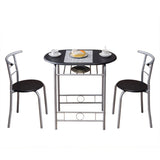 Breakfast Table Dining Table and Chair 3 Piece Set for Kitchen Living Dinning Room