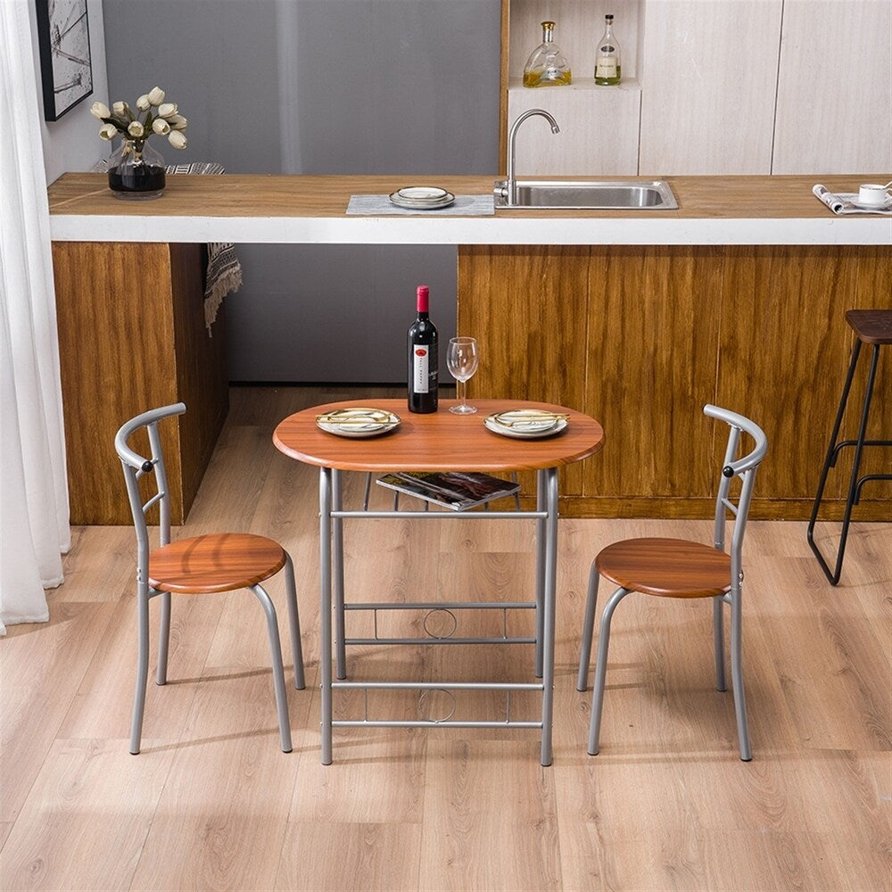 Breakfast Table Dining Table and Chair 3 Piece Set for Kitchen Living Dinning Room