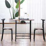 Breakfast Table Dining Table and Chair 3 Piece Set for Kitchen Living Dinning Room