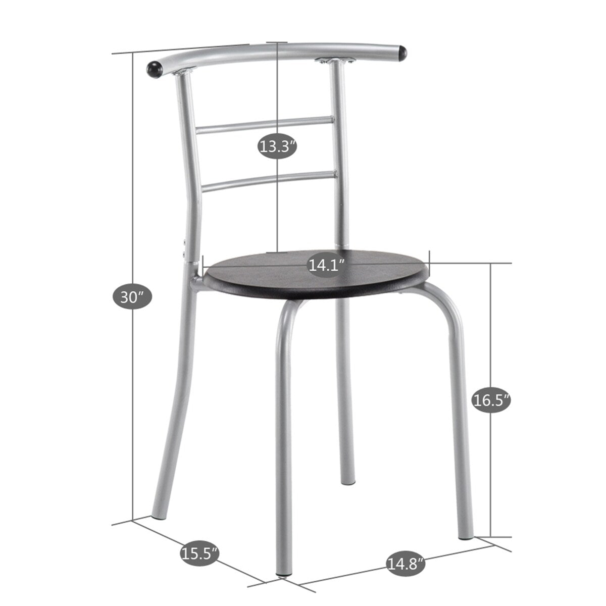 Breakfast Table Dining Table and Chair 3 Piece Set for Kitchen Living Dinning Room