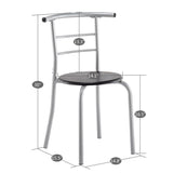 Breakfast Table Dining Table and Chair 3 Piece Set for Kitchen Living Dinning Room