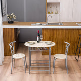 Breakfast Table Dining Table and Chair 3 Piece Set for Kitchen Living Dinning Room